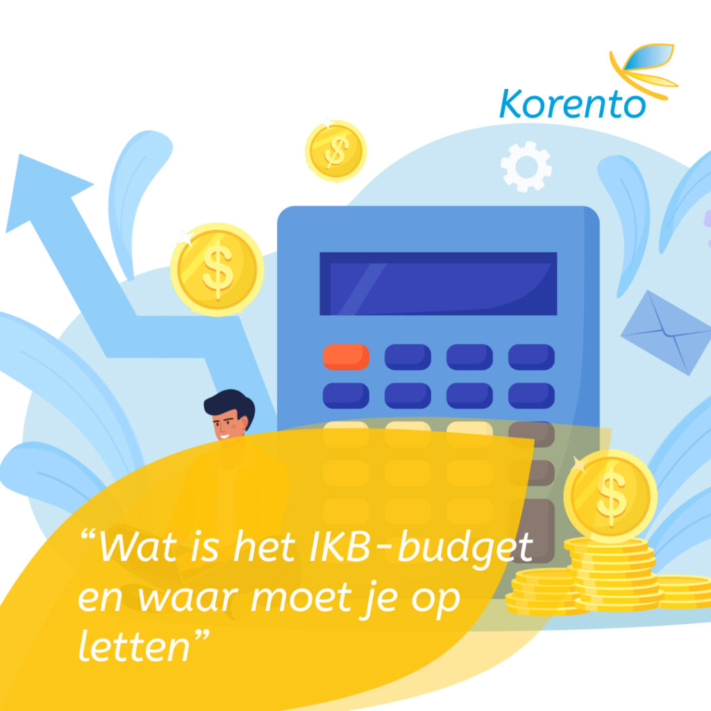 IKB-budget, illustratie met een rekenmachine in Korento stijl