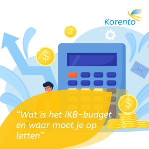 IKB-budget, illustratie met een rekenmachine in Korento stijl